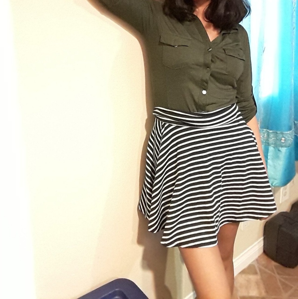 Black and White Mini Skirt
